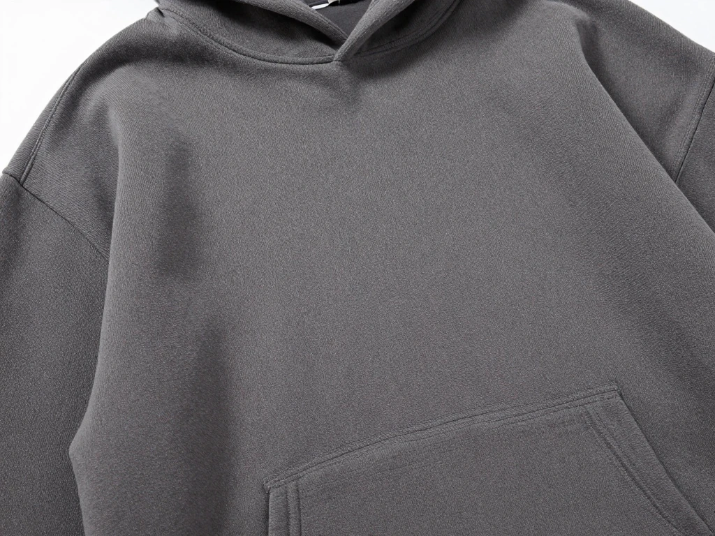 Premium oversize hoodie detail showcasing luxury fabric texture