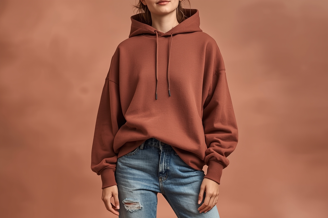 Casual styling with oversize hoodie and denim