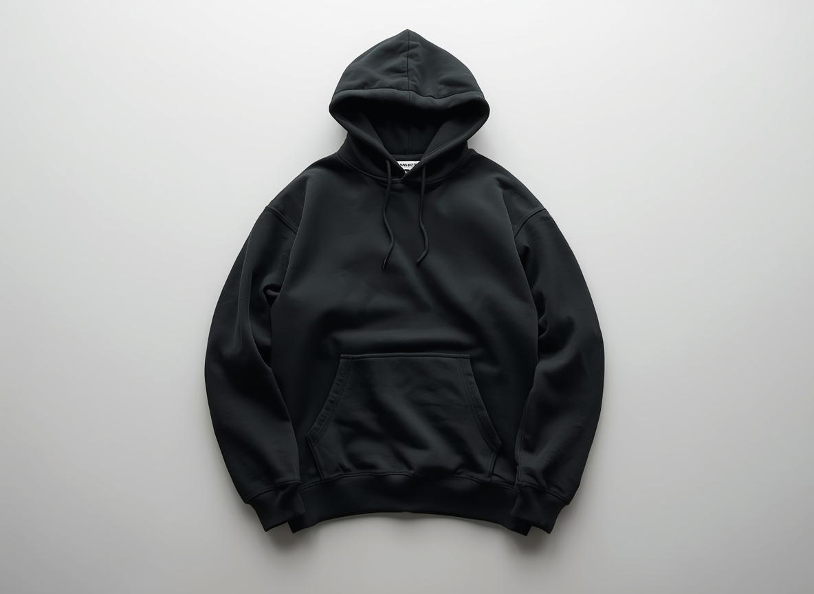 Midnight Black oversize hoodie premium cotton blend